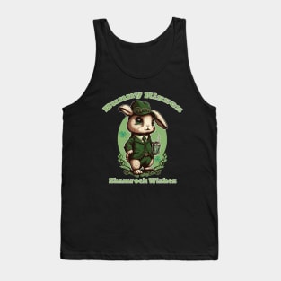 Bunny Kisses Shamrock Wishes - St Patricks Day Bunny Tank Top